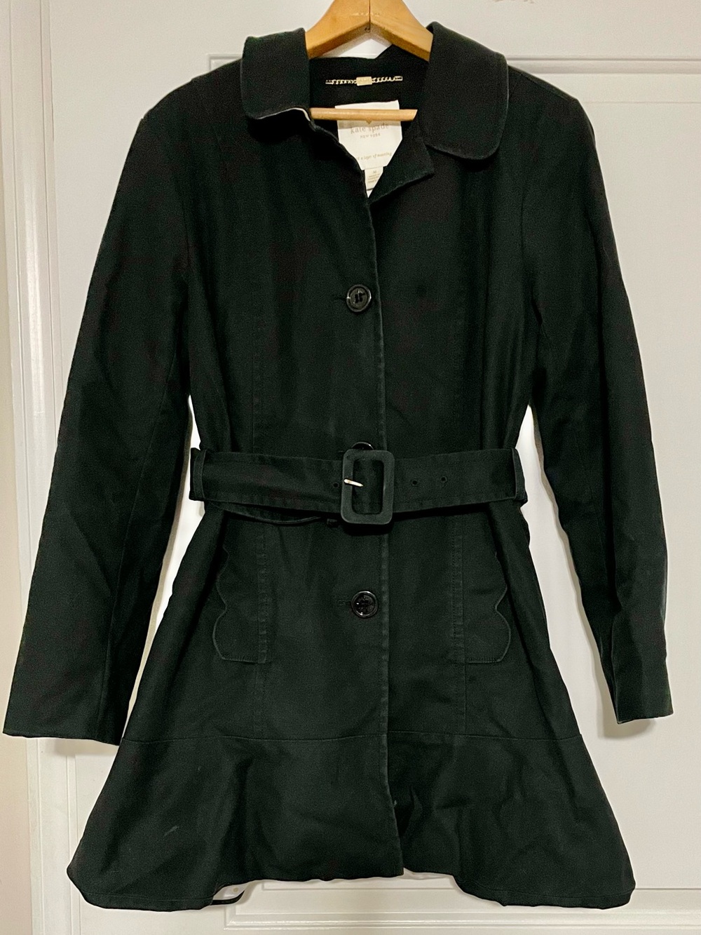 Kate Spade black belted trench coat